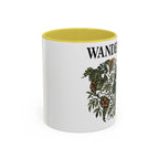 Wanderlust Floral Travel Mug — 11oz/15oz Ceramic Coffee Cup