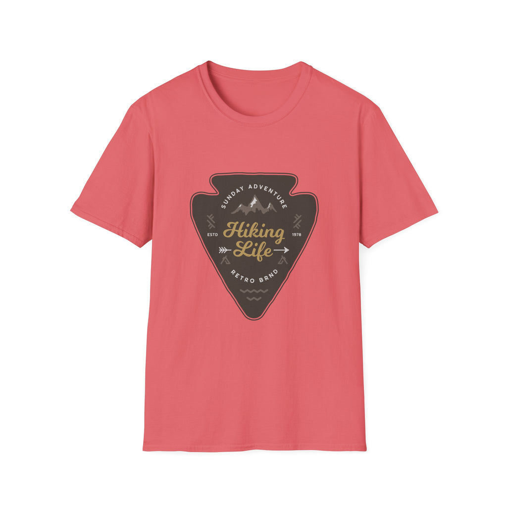 Hiking Life Graphic T-Shirt — Sunday Adventure Mountain Badge Tee