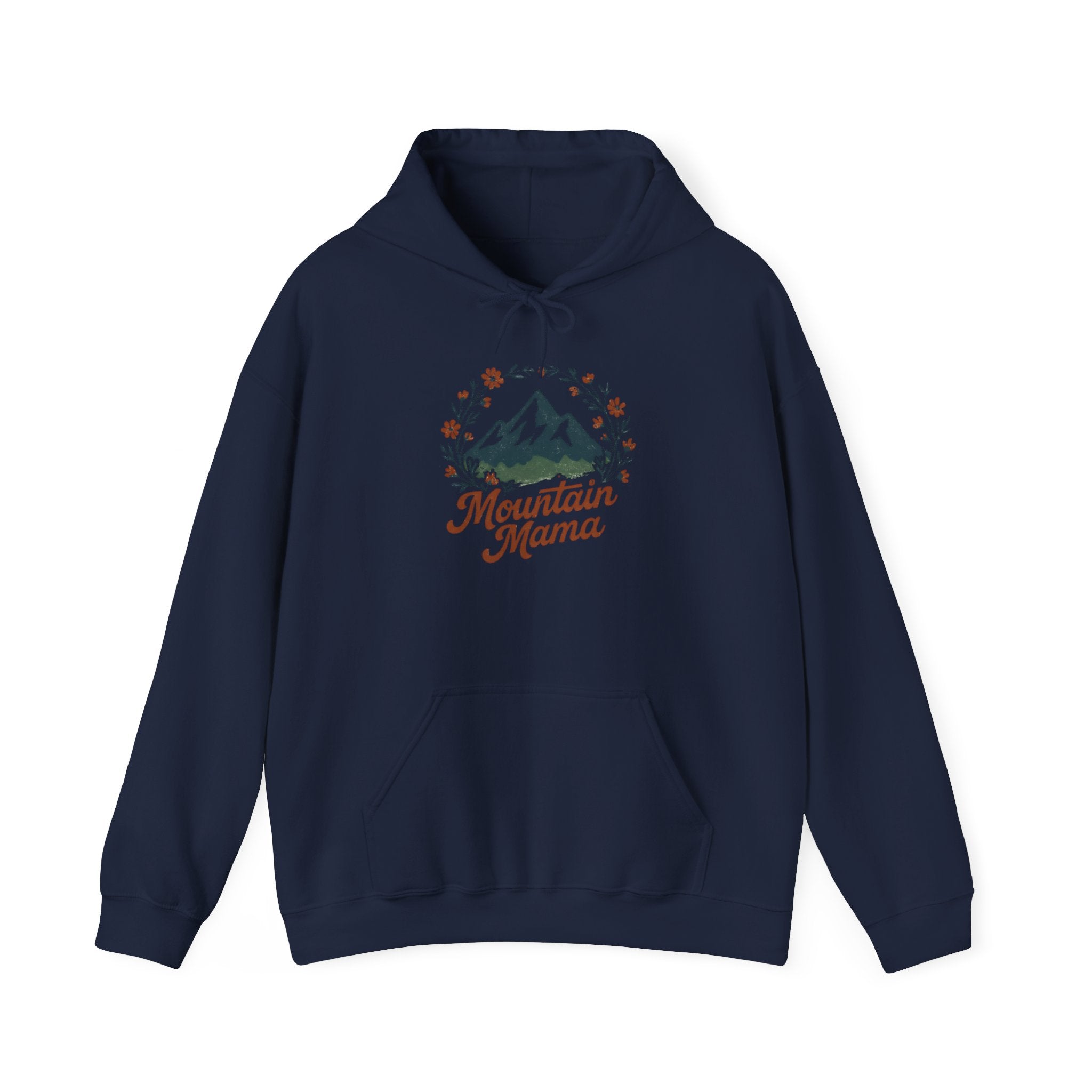 Mountain Mama Hoodie — Floral Mountain Graphic Pullover for Outdoor Moms
