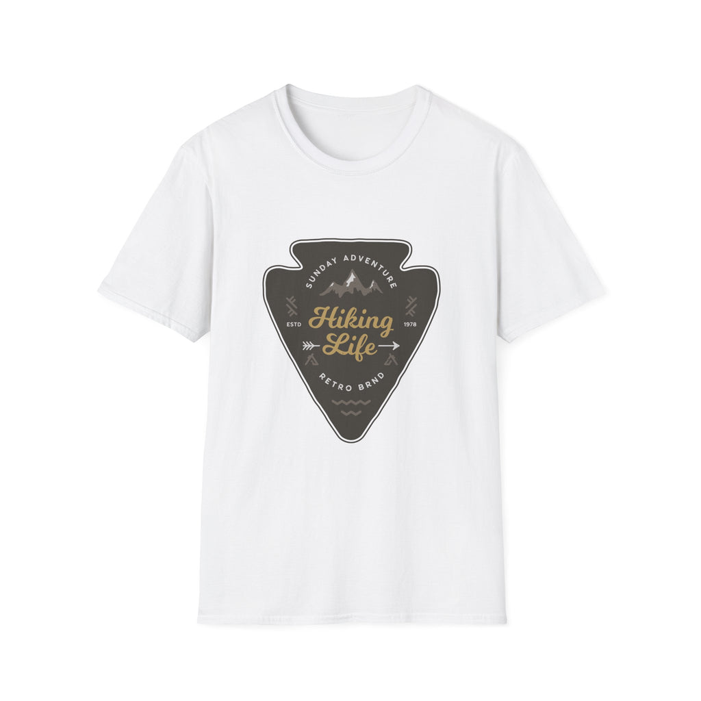 Hiking Life Graphic T-Shirt — Sunday Adventure Mountain Badge Tee