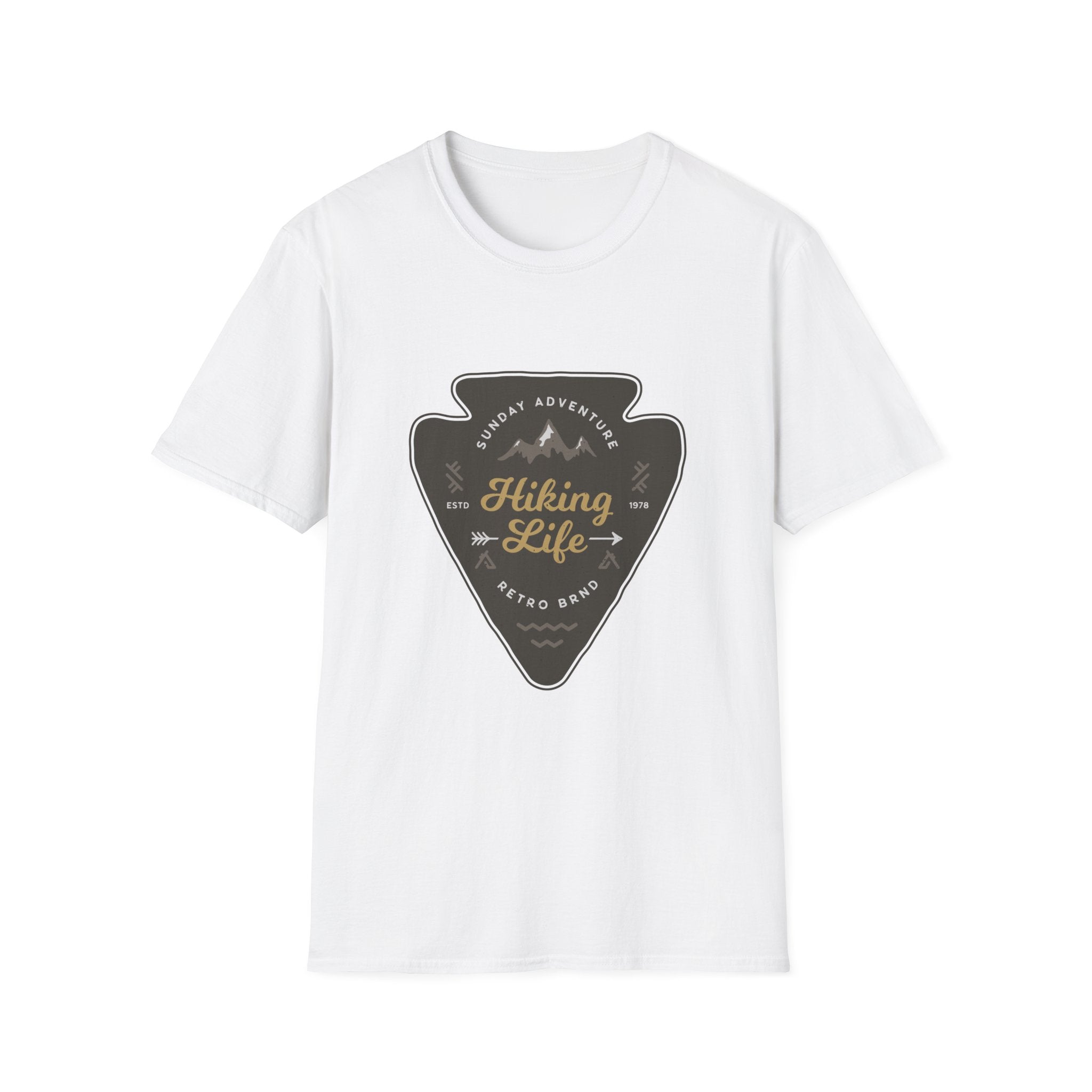 Hiking Life Graphic T-Shirt — Sunday Adventure Mountain Badge Tee