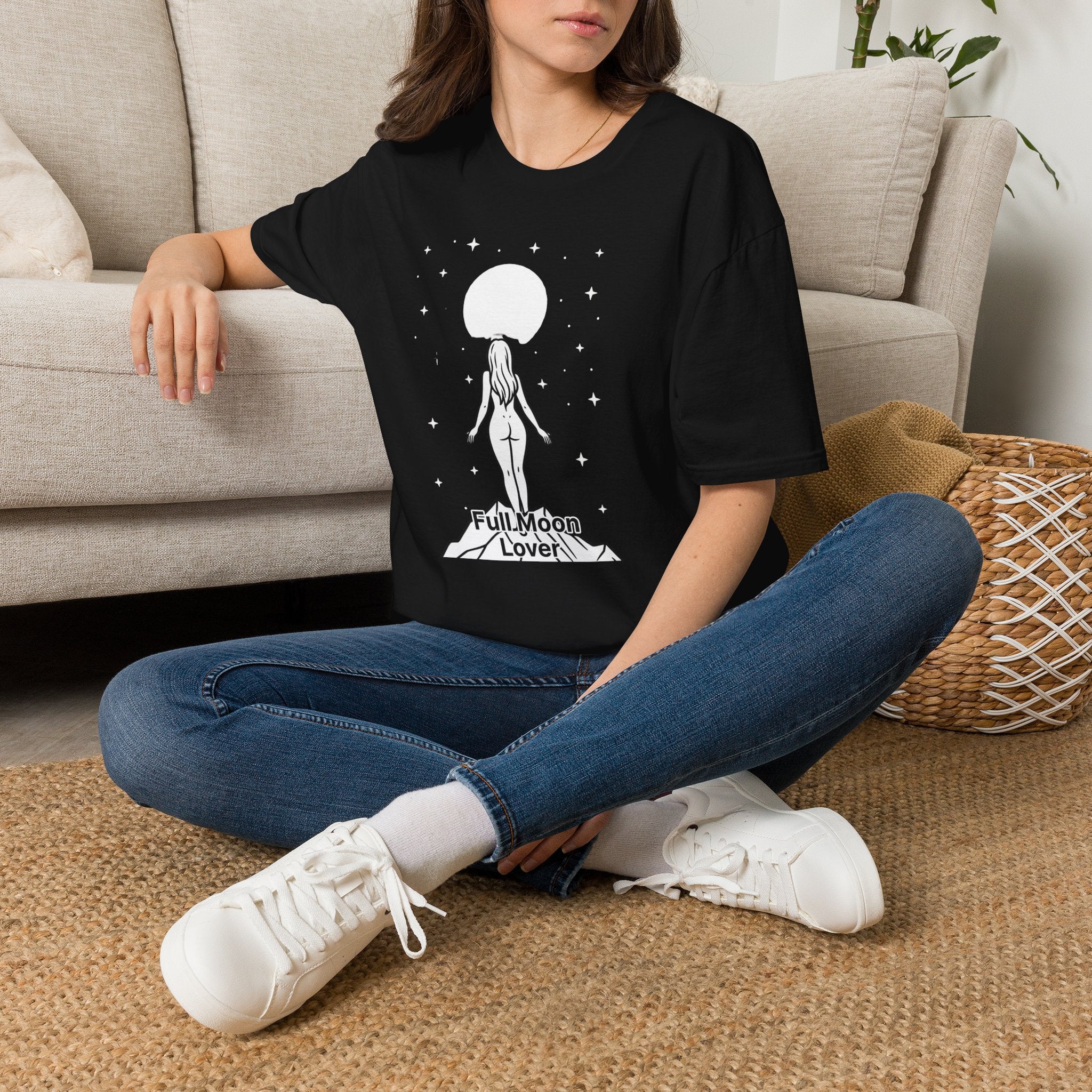 Moon Goddess T-Shirt — Celestial 'Moon Lover' Graphic Tee
