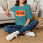 Autumn Lake Reflection T-Shirt — Orange Fall Trees Graphic Tee