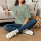 Camping Tent Graphic T-Shirt — Minimal Forest Campsite Tee