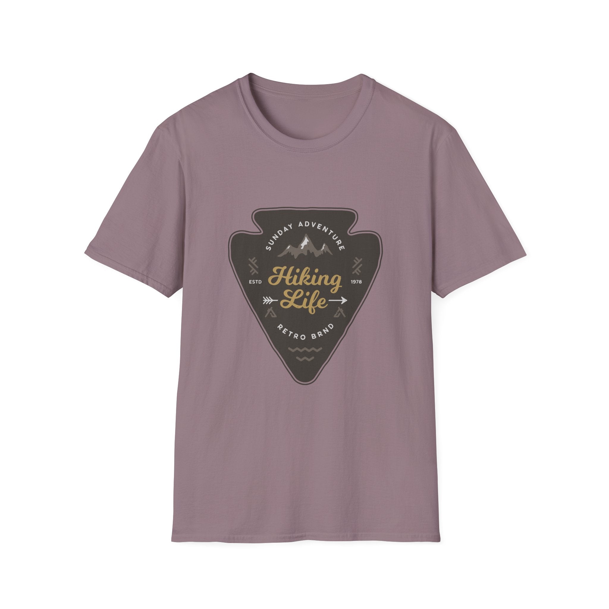 Hiking Life Graphic T-Shirt — Sunday Adventure Mountain Badge Tee