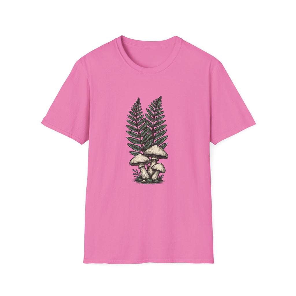 Fern & Mushroom Botanical Tee — Nature-Inspired Graphic T-Shirt