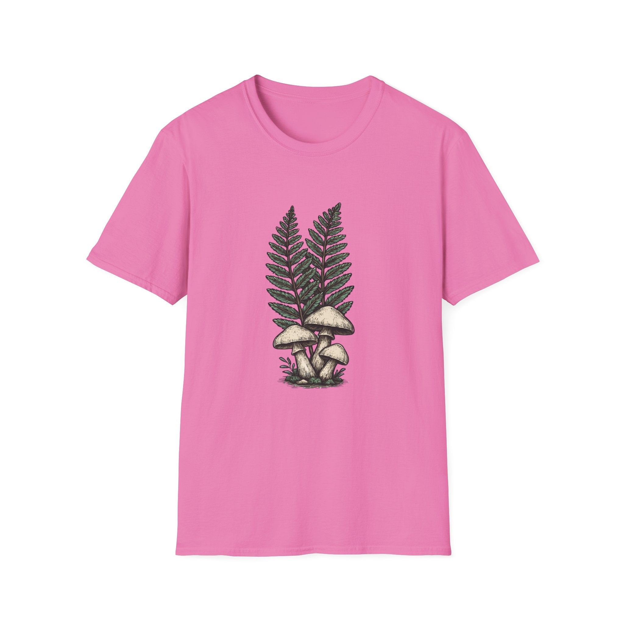 Fern & Mushroom Botanical Tee — Nature-Inspired Graphic T-Shirt