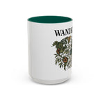 Wanderlust Floral Travel Mug — 11oz/15oz Ceramic Coffee Cup