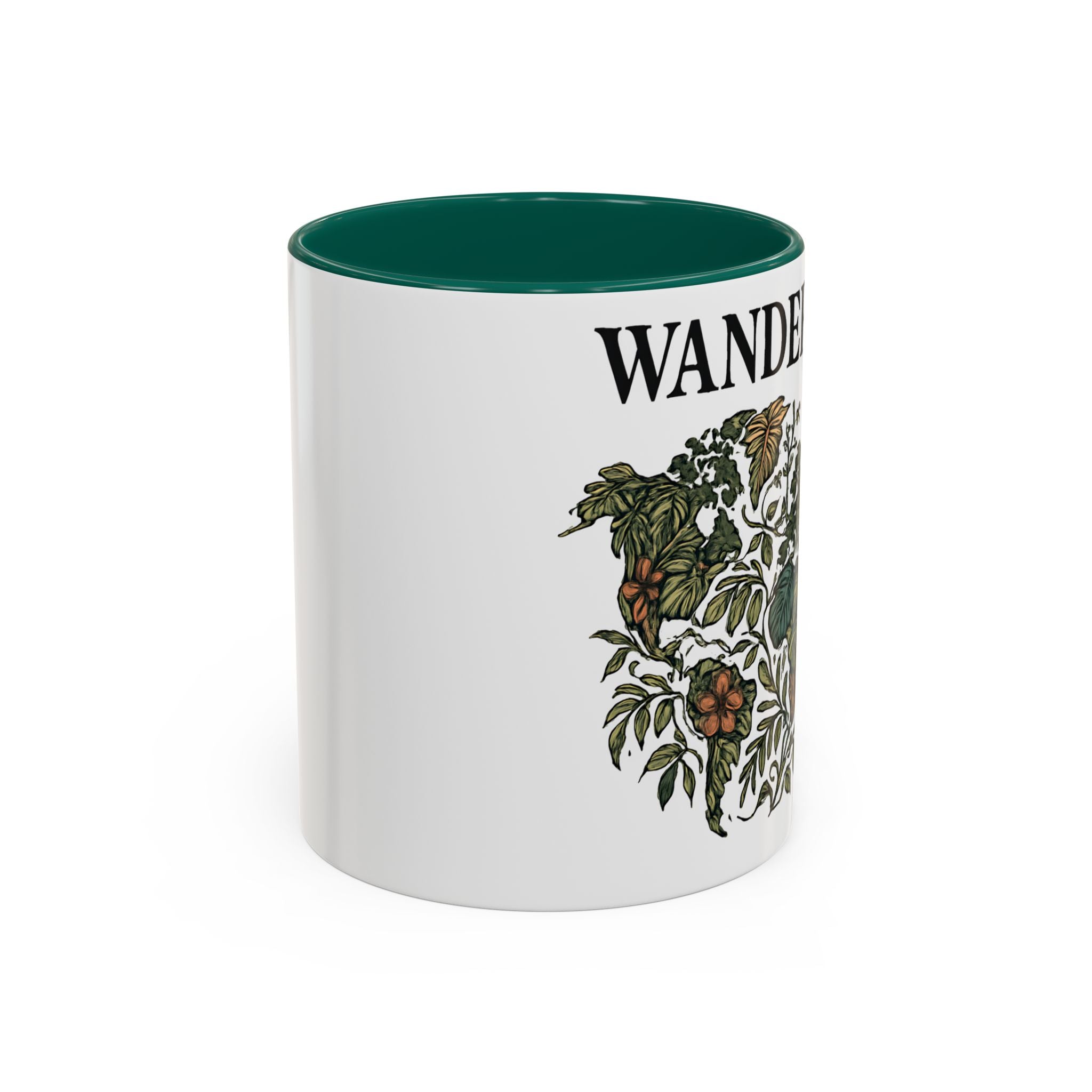 Wanderlust Floral Travel Mug — 11oz/15oz Ceramic Coffee Cup