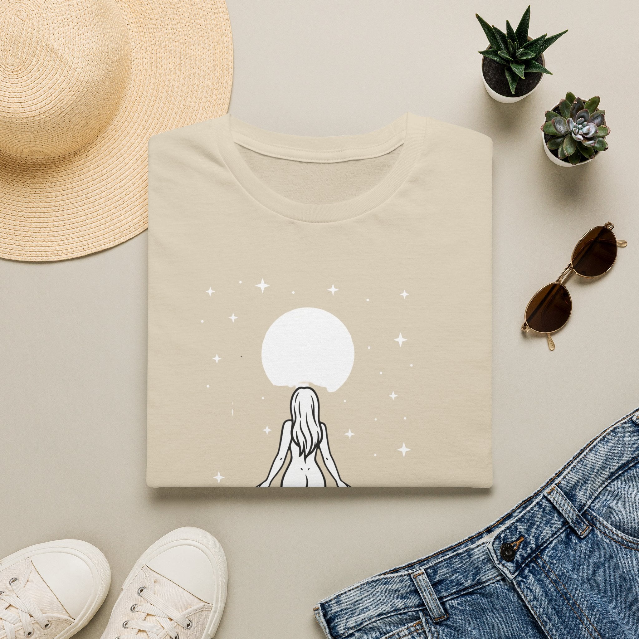 Moon Goddess T-Shirt — Celestial 'Moon Lover' Graphic Tee