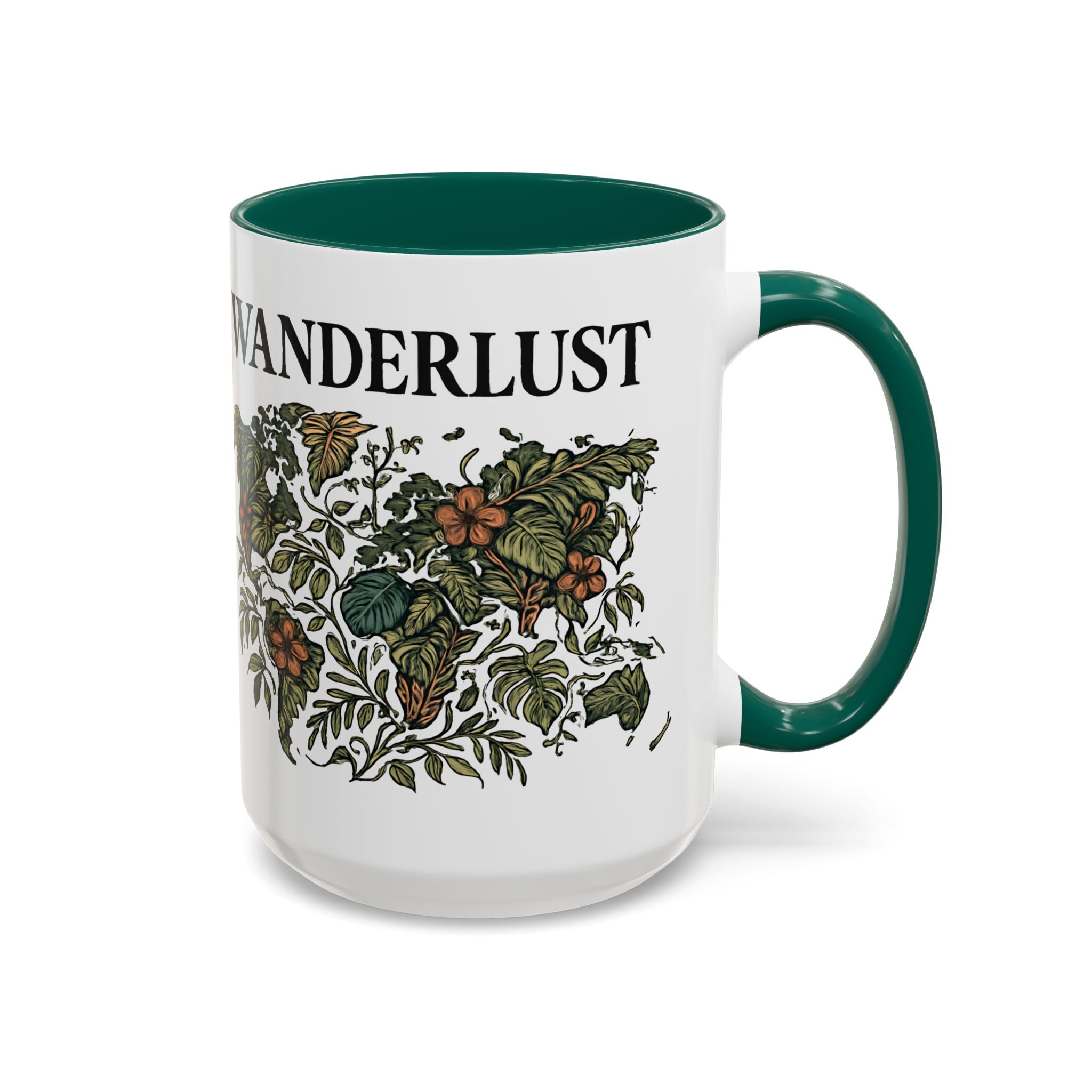 Wanderlust Floral Travel Mug — 11oz/15oz Ceramic Coffee Cup