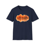 Autumn Lake Reflection T-Shirt — Orange Fall Trees Graphic Tee