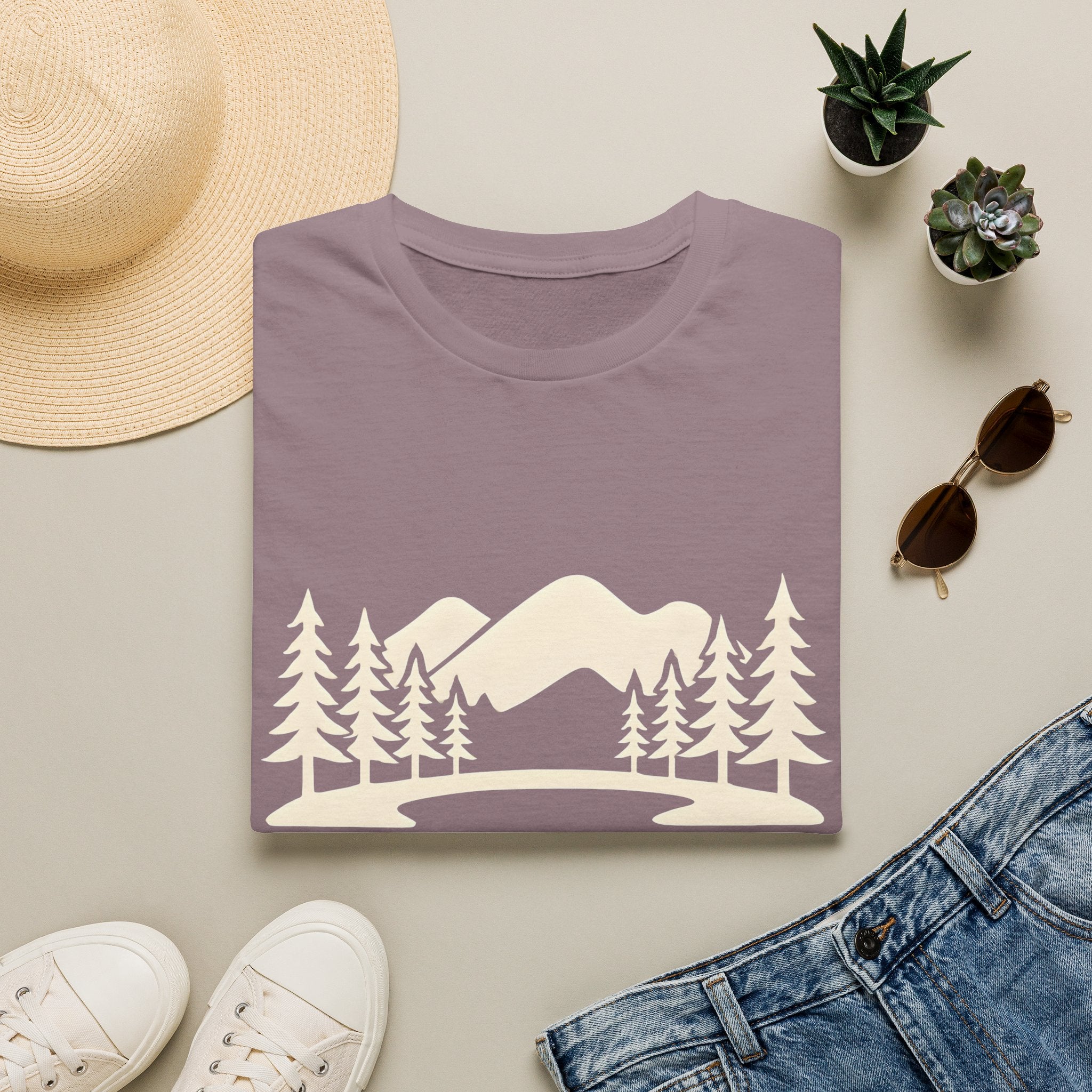 Mountain Pines T-Shirt — Minimal Scenic Forest Graphic