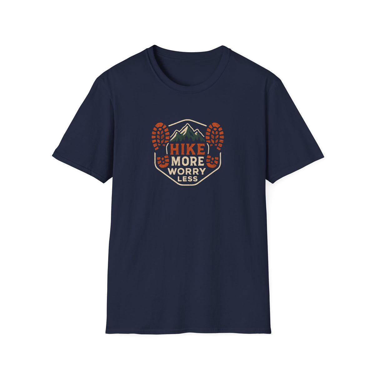 Hike More Worry Less T-Shirt — Outdoor Hiking Graphic Tee