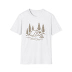 Camping Tent Graphic T-Shirt — Minimal Forest Campsite Tee