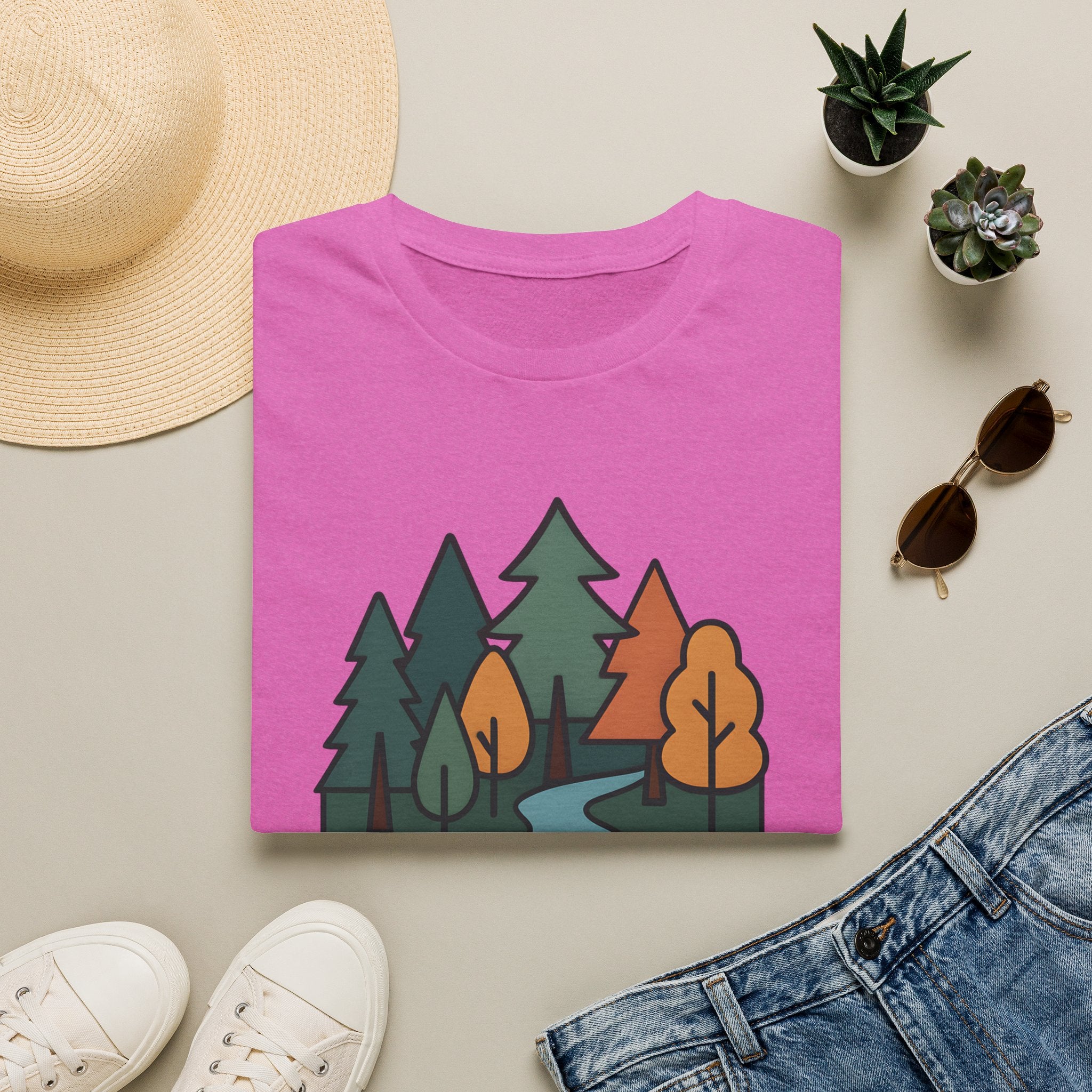 Nature Is My Therapy T-Shirt — Scenic Forest River Graphic Tee