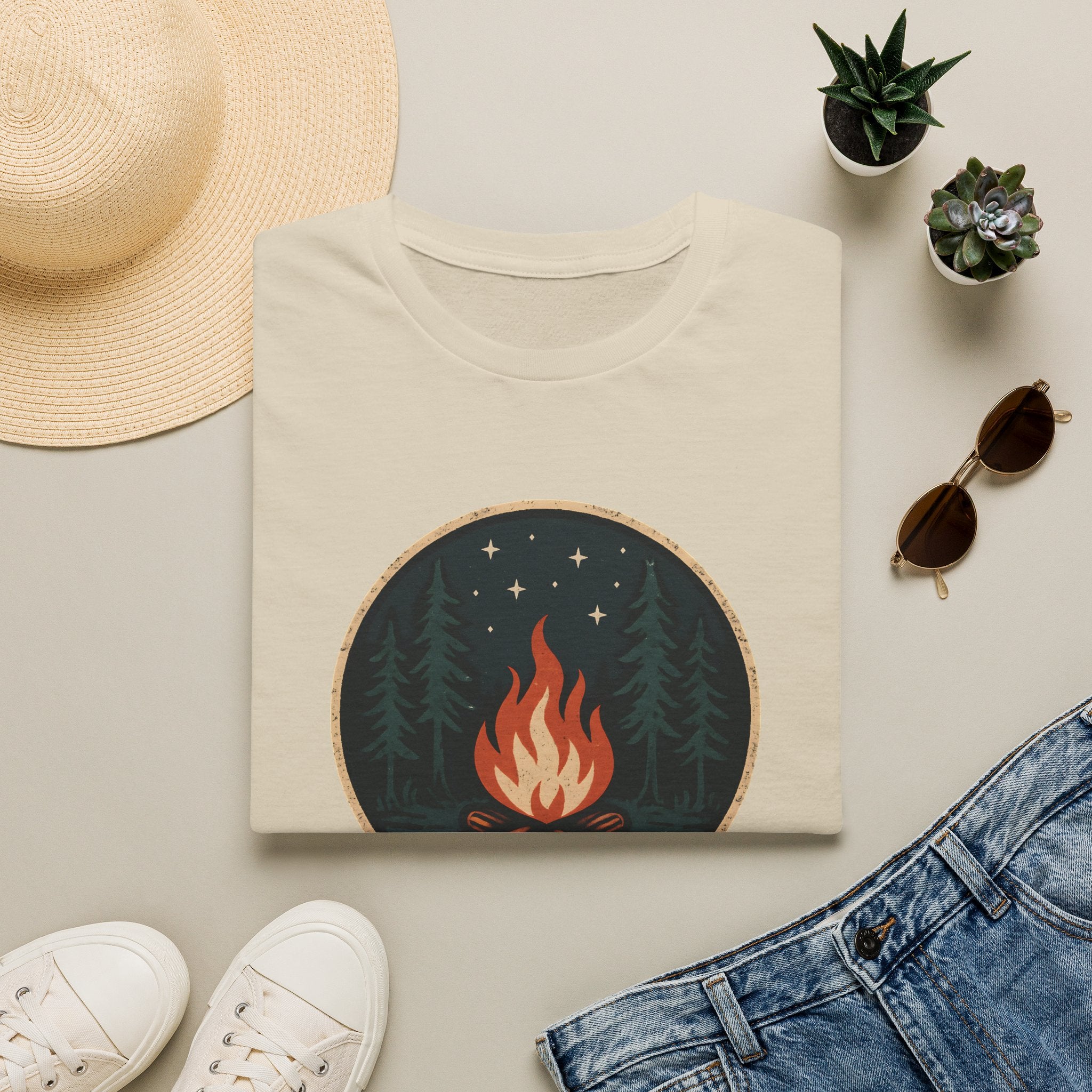 Campfire Night T-Shirt — Cozy Wilderness Bonfire Graphic Tee