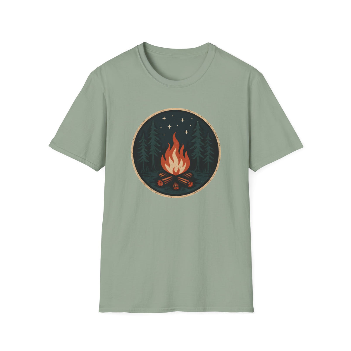 Campfire Night T-Shirt — Cozy Wilderness Bonfire Graphic Tee