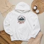 Mountain Mama Hoodie — Floral Mountain Graphic Pullover for Outdoor Moms