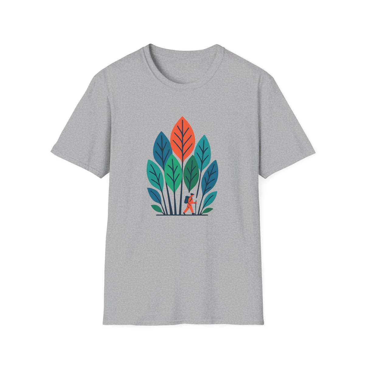Minimalist Colorful Leaf Forest Graphic T-Shirt
