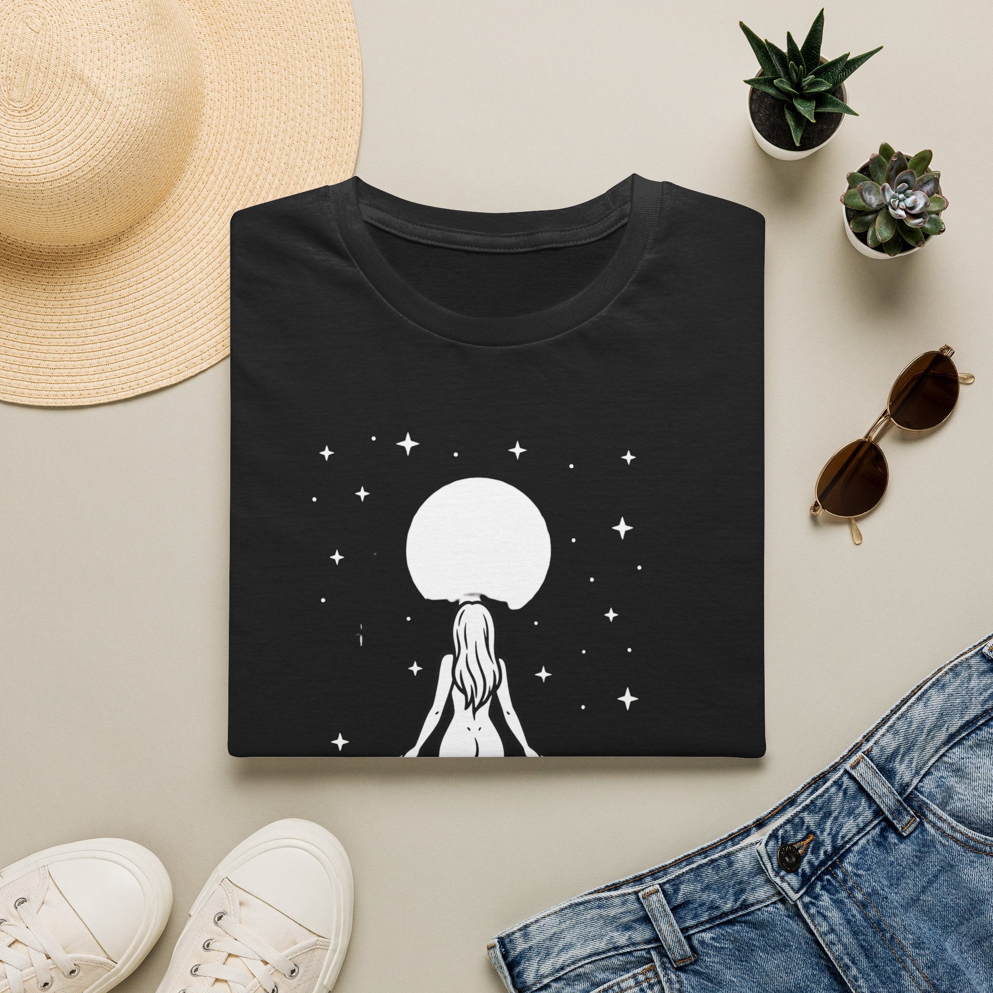 Moon Goddess T-Shirt — Celestial 'Moon Lover' Graphic Tee
