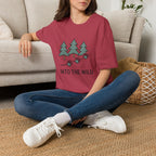 Into the Wild T-Shirt — Pine Trees & Paw Prints Outdoors Tee