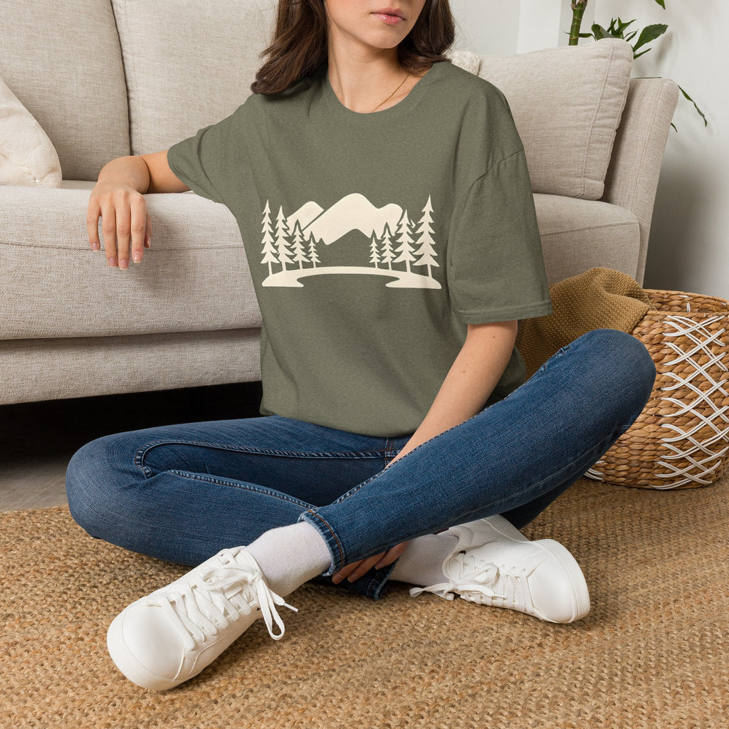Mountain Pines T-Shirt — Minimal Scenic Forest Graphic