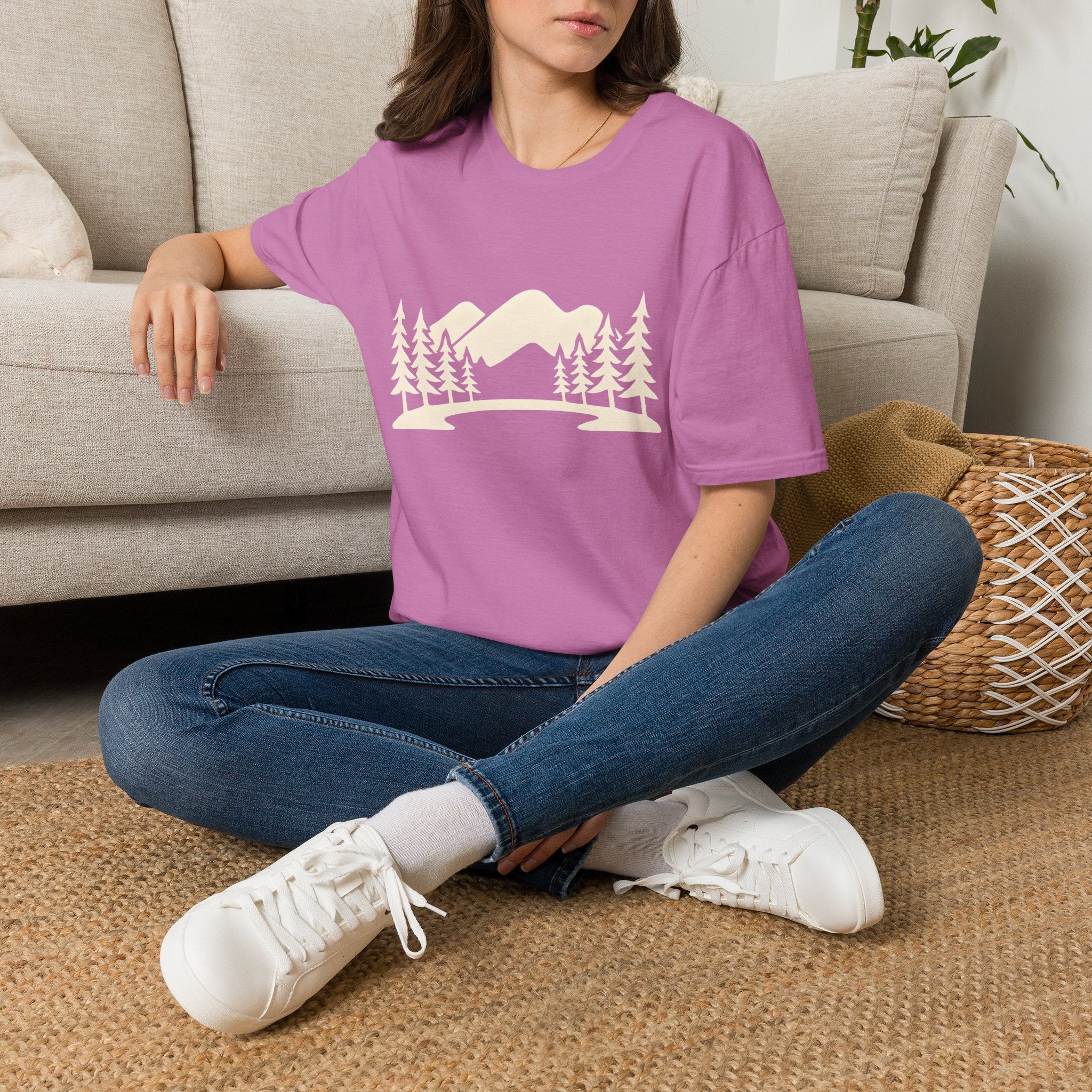 Mountain Pines T-Shirt — Minimal Scenic Forest Graphic