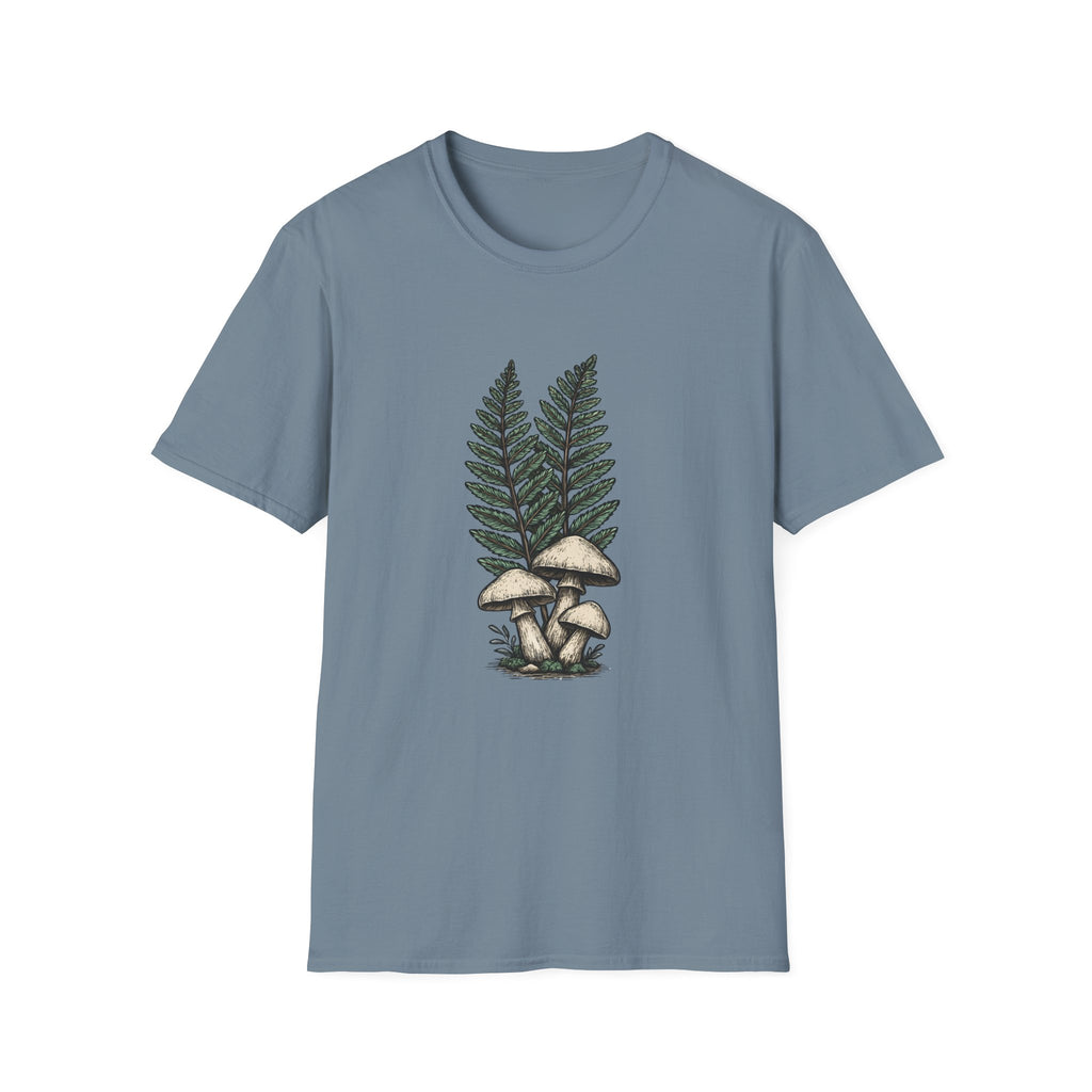 Fern & Mushroom Botanical Tee — Nature-Inspired Graphic T-Shirt