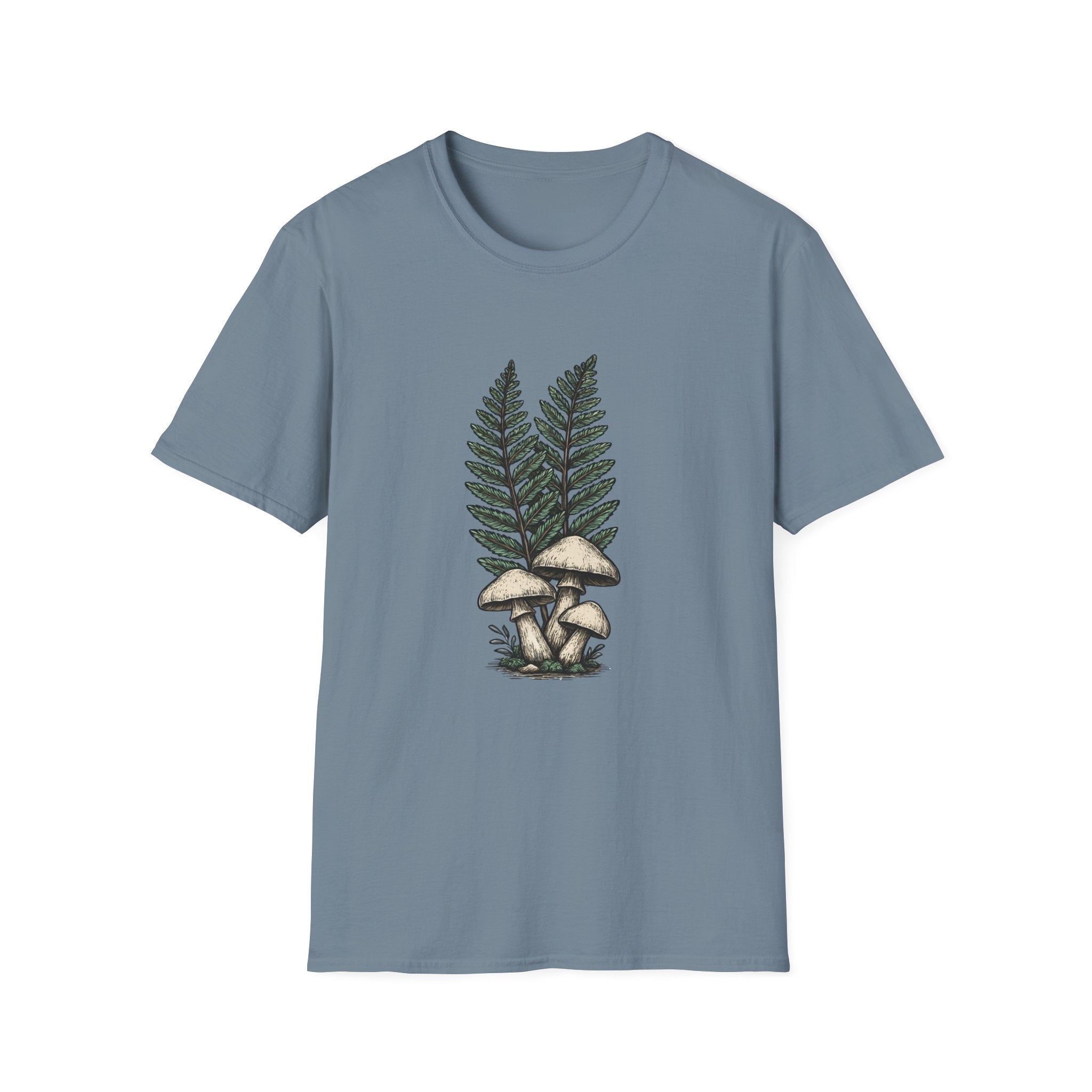 Fern & Mushroom Botanical Tee — Nature-Inspired Graphic T-Shirt