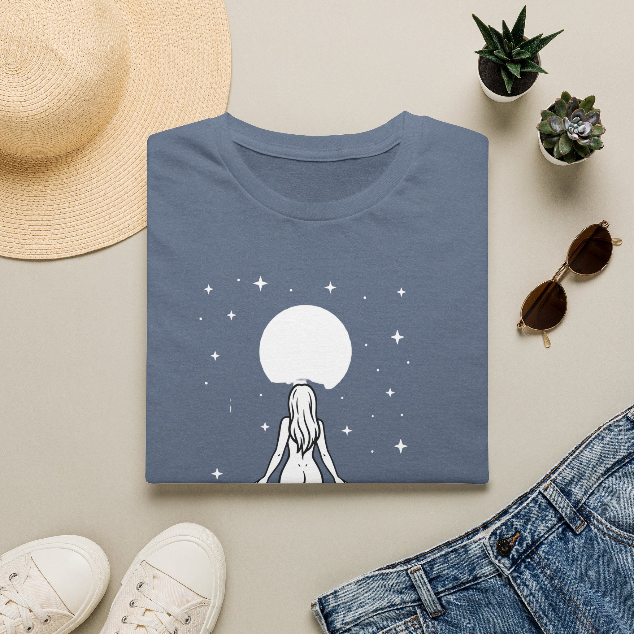 Moon Goddess T-Shirt — Celestial 'Moon Lover' Graphic Tee