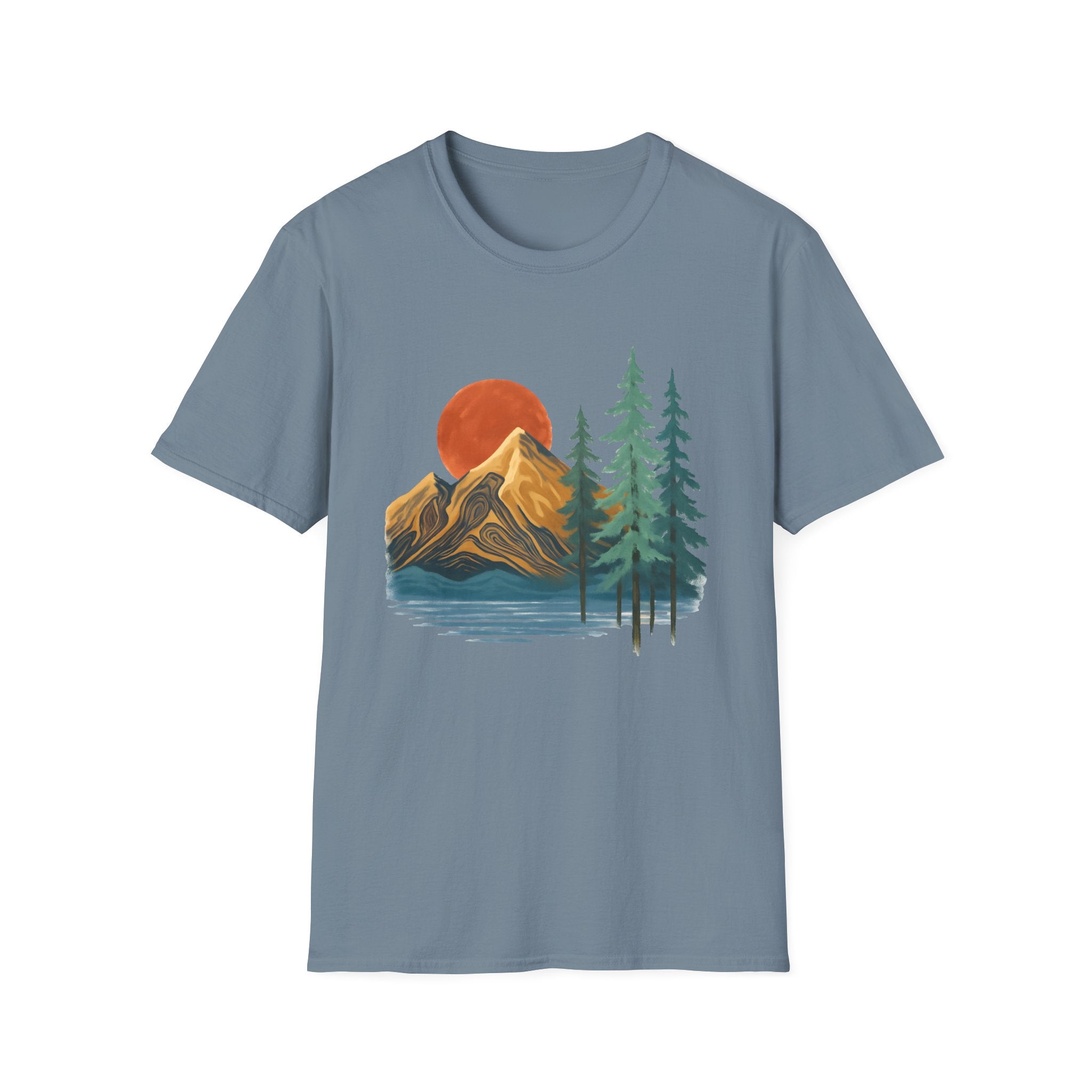 Mountain Sunset T-Shirt — Vintage Pine Forest Graphic