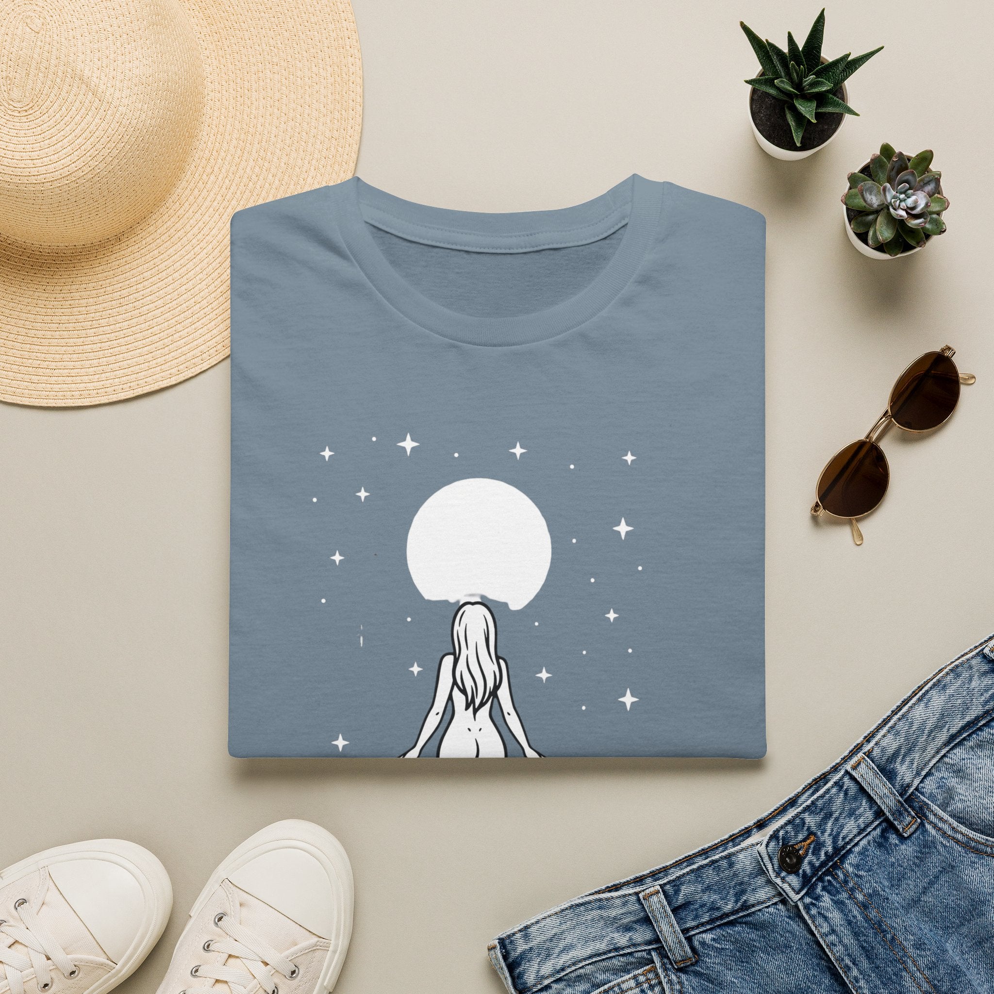 Moon Goddess T-Shirt — Celestial 'Moon Lover' Graphic Tee