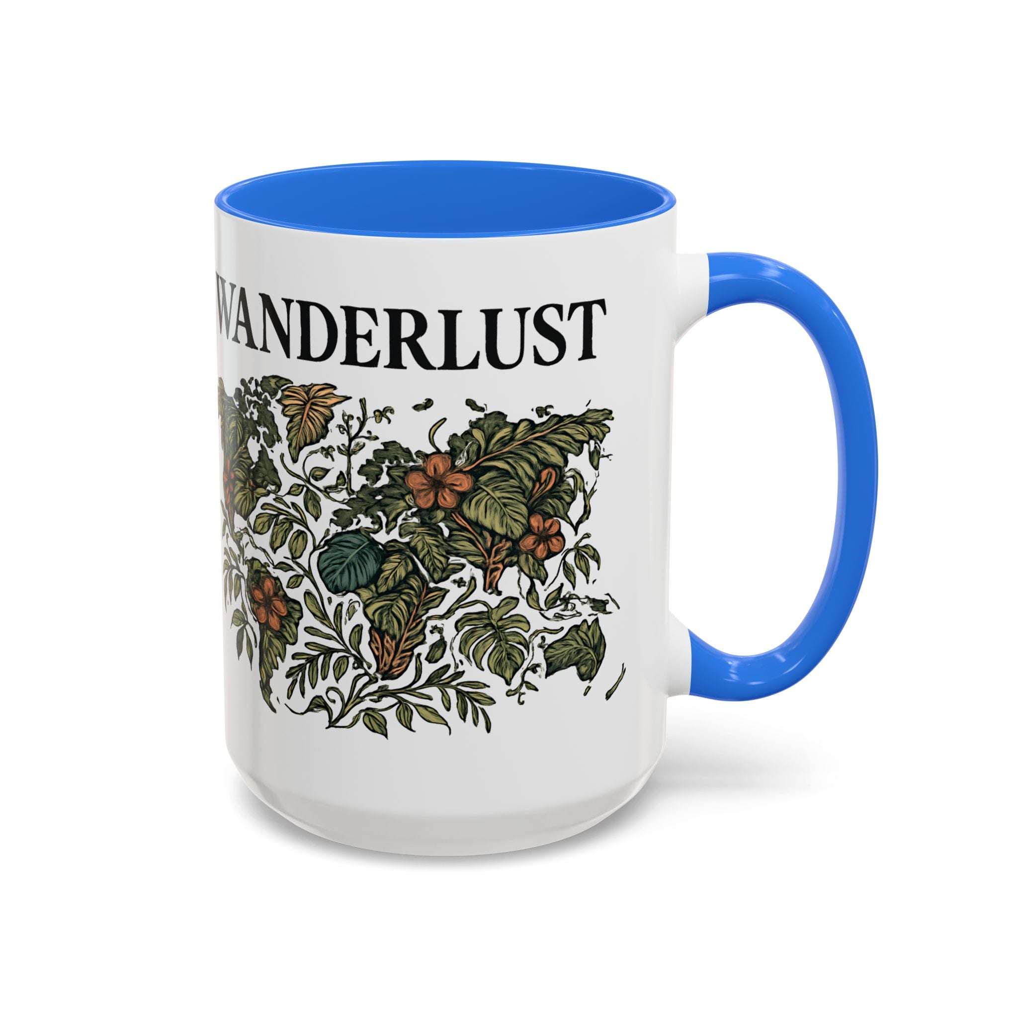 Wanderlust Floral Travel Mug — 11oz/15oz Ceramic Coffee Cup