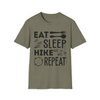 Eat Sleep Hike Repeat T‑Shirt — Outdoor Hiking Graphic Tee