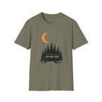 T-Shirt: Retro Camper Night Moon Tee — Forest Van Camping Graphic