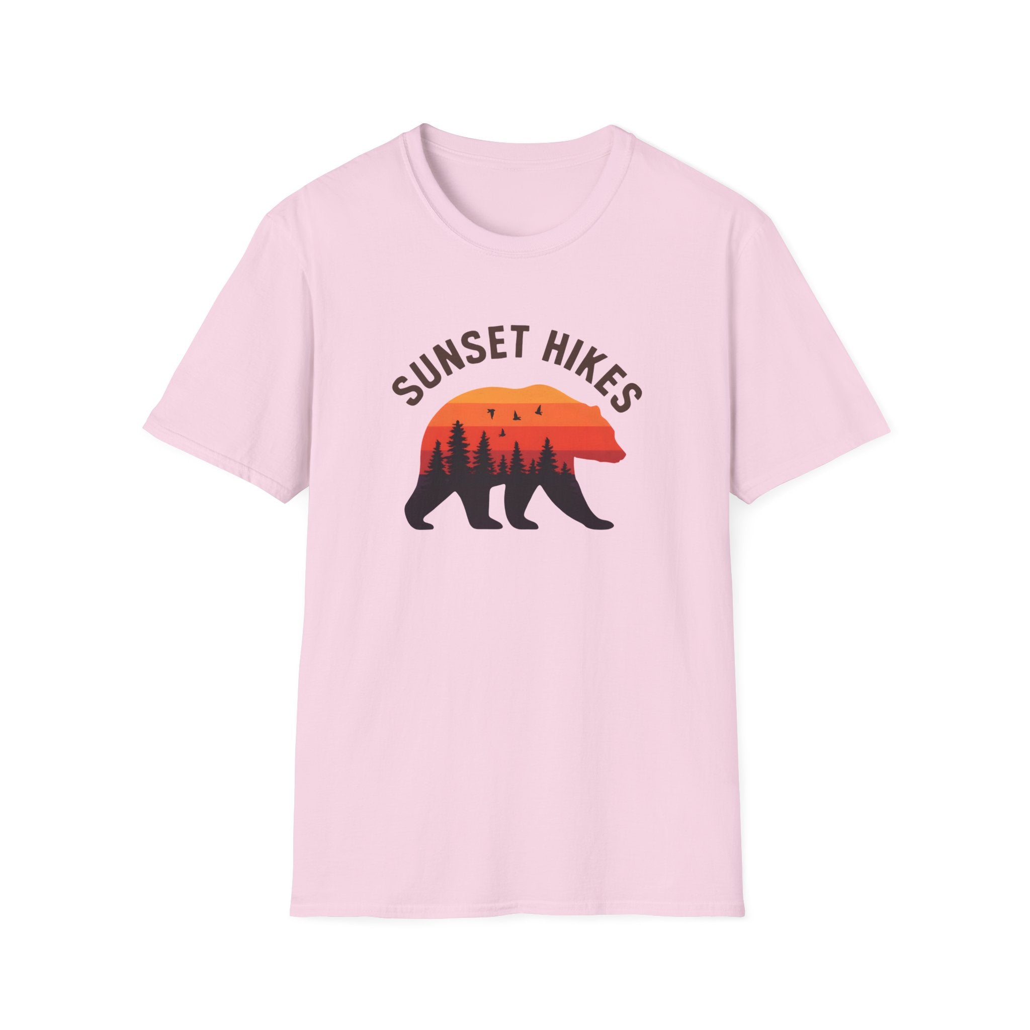 Sunset Hikes T-Shirt — Bear Silhouette Mountain Sunset Tee