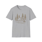 Camping Tent Graphic T-Shirt — Minimal Forest Campsite Tee