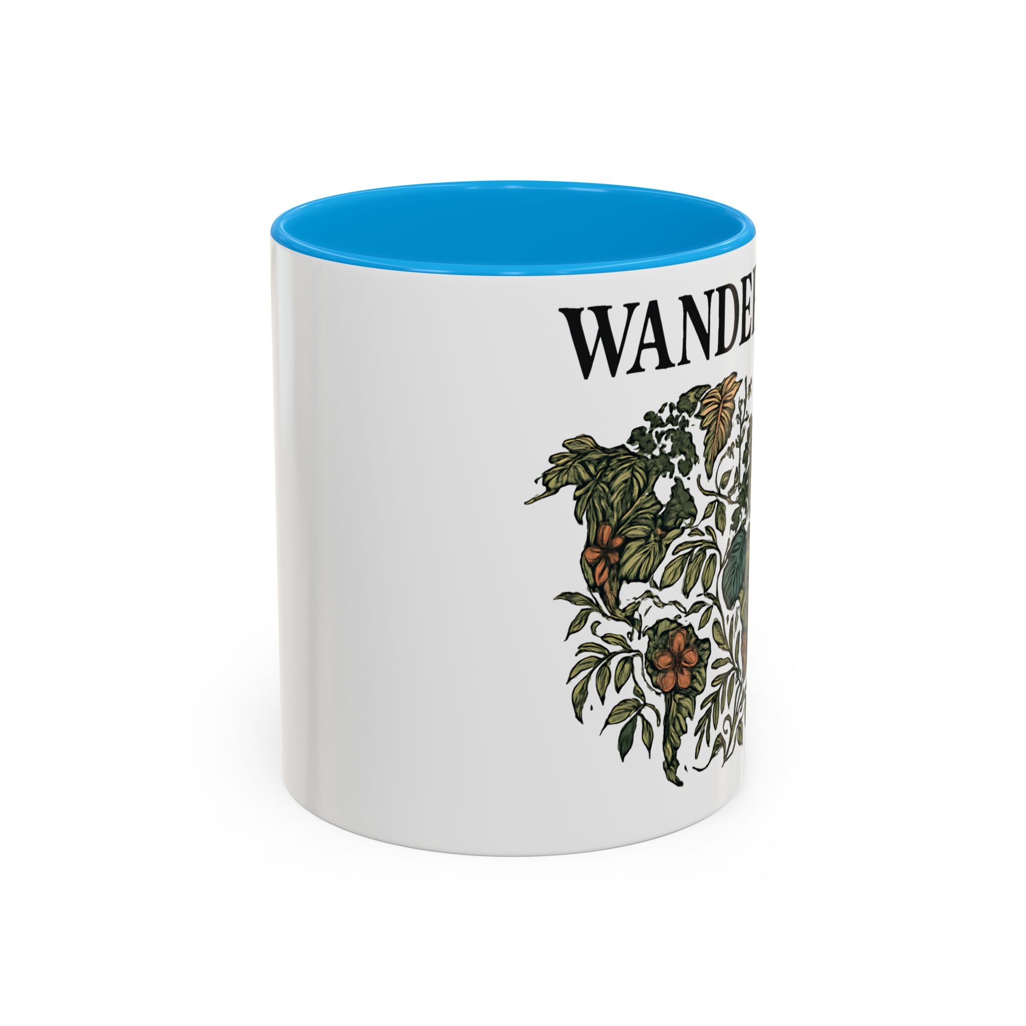 Wanderlust Floral Travel Mug — 11oz/15oz Ceramic Coffee Cup