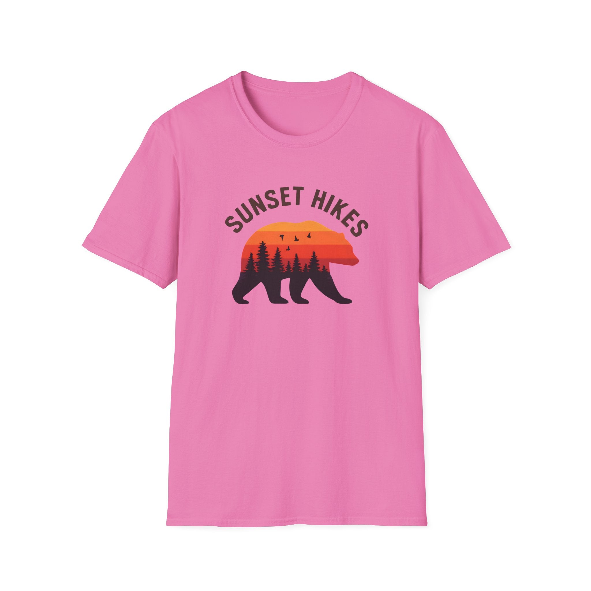 Sunset Hikes T-Shirt — Bear Silhouette Mountain Sunset Tee