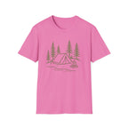 Camping Tent Graphic T-Shirt — Minimal Forest Campsite Tee