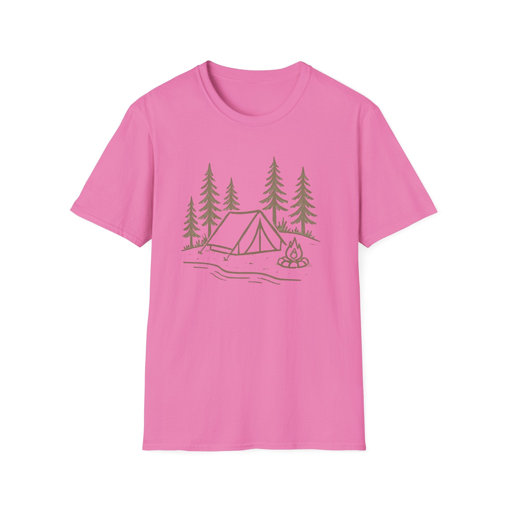 Camping Tent Graphic T-Shirt — Minimal Forest Campsite Tee