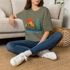Mountain Sunset T-Shirt — Vintage Pine Forest Graphic
