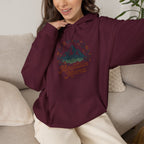 Mountain Mama Hoodie — Floral Mountain Graphic Pullover for Outdoor Moms