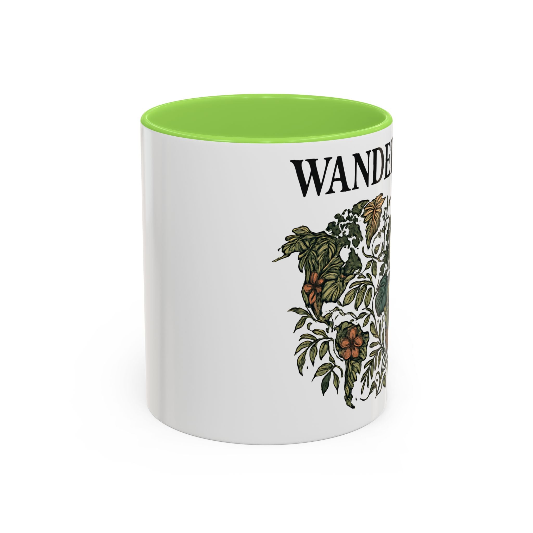 Wanderlust Floral Travel Mug — 11oz/15oz Ceramic Coffee Cup