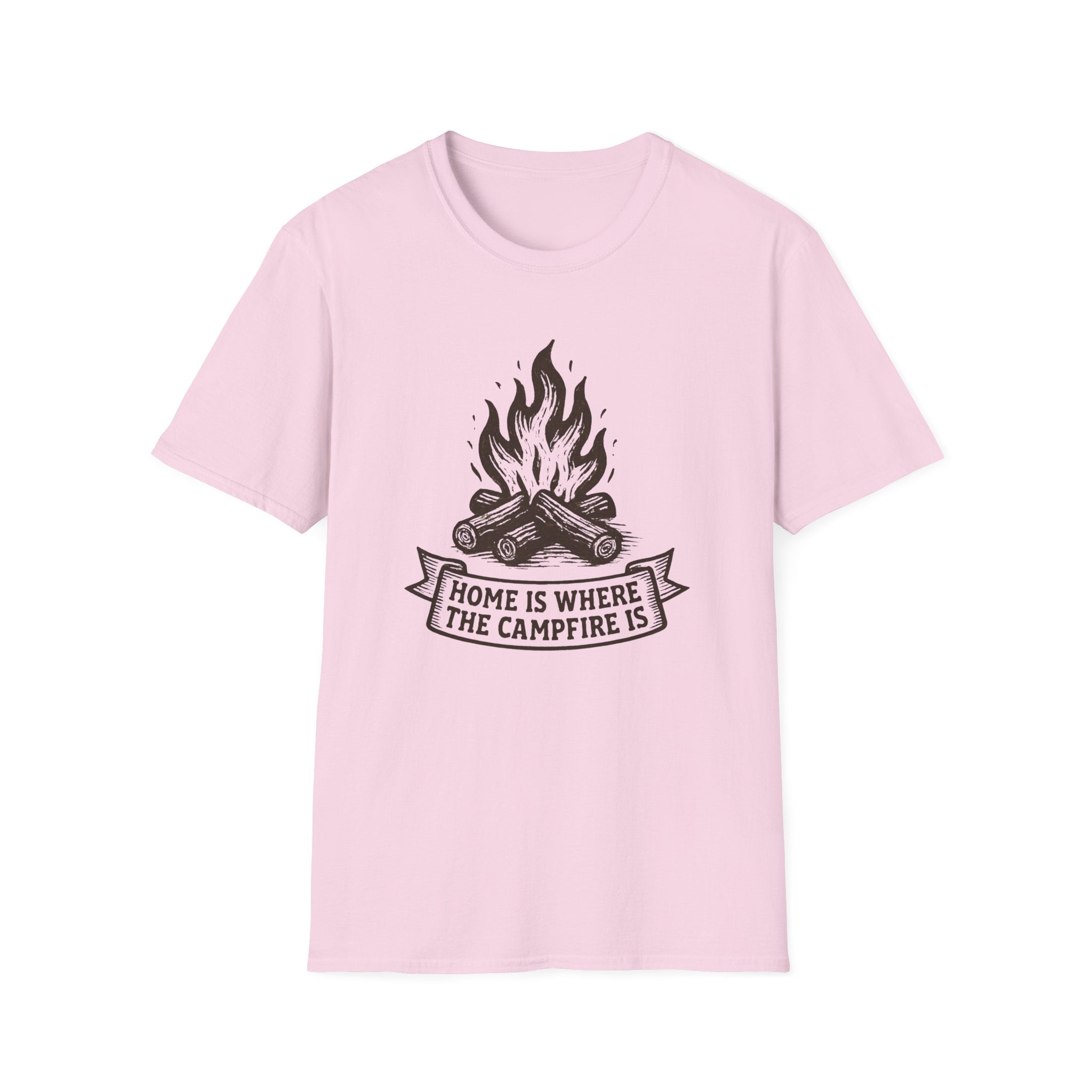 Campfire Graphic T-Shirt — "Home Is Where the Campfire Is" Outdoor Tee