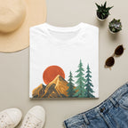 Mountain Sunset T-Shirt — Vintage Pine Forest Graphic