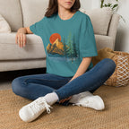 Mountain Sunset T-Shirt — Vintage Pine Forest Graphic