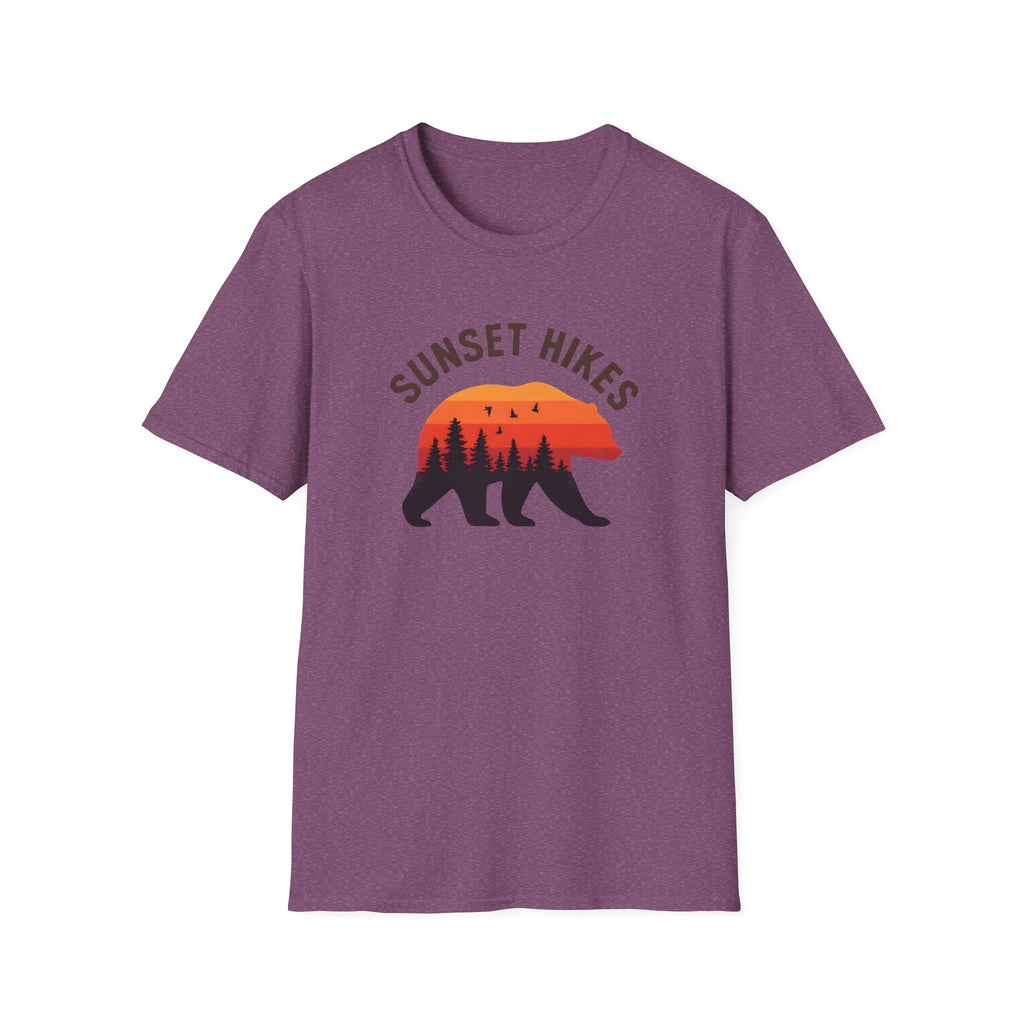 Sunset Hikes T-Shirt — Bear Silhouette Mountain Sunset Tee