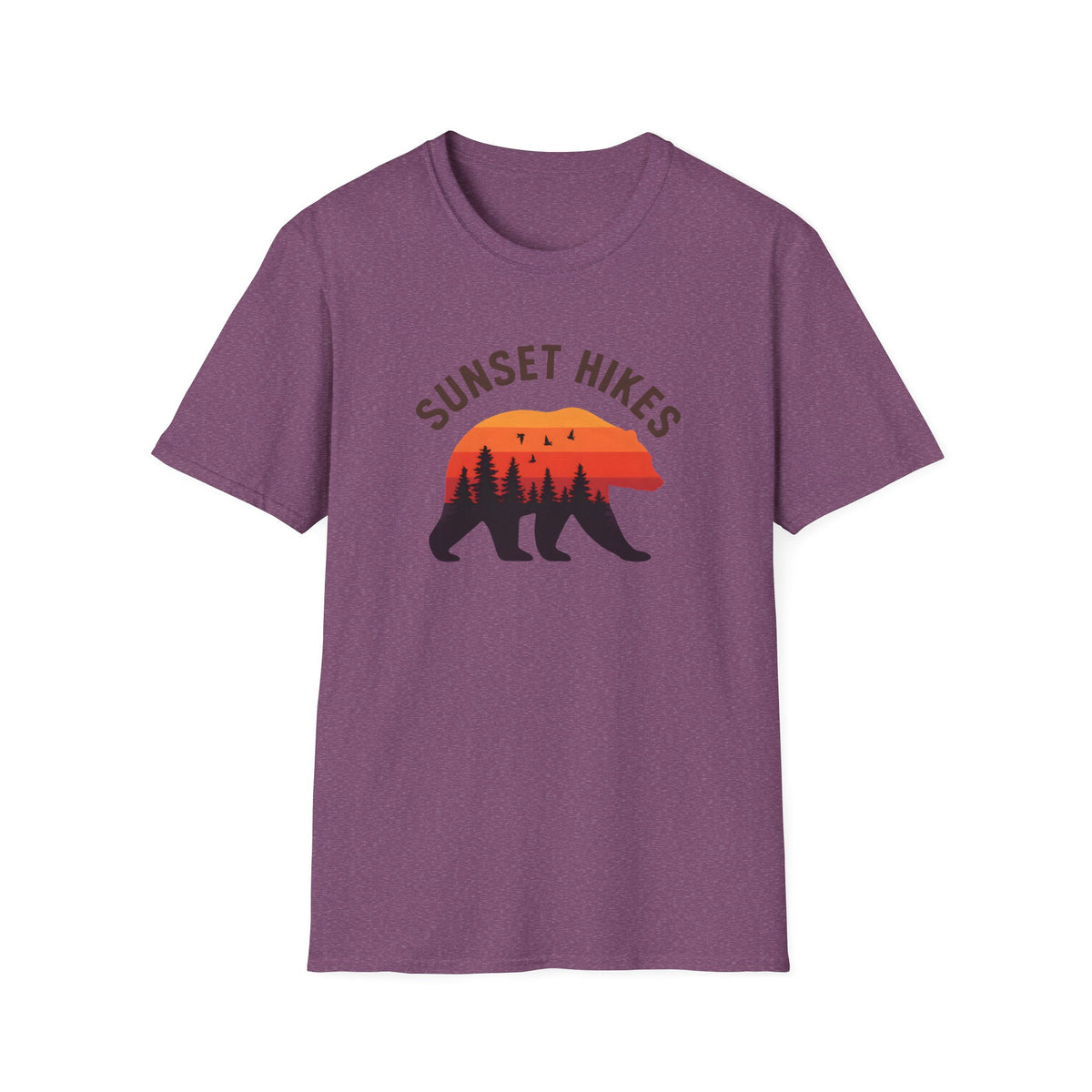Sunset Hikes T-Shirt — Bear Silhouette Mountain Sunset Tee